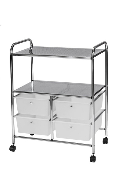 Badezimmerwagen mit vier Schubkasten und zwei Ablagen