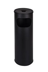 Standaschenbecher, Kombi-Ascher mit Mülltonne, schwarz, H 58 cm