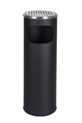 Standaschenbecher, Kombi-Ascher mit Mülltonne, schwarz, H 58 cm