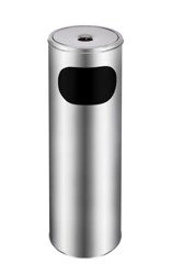 Standaschenbecher Mülleimer Edelstahl Aschenbecher Standascher Silber 58cm