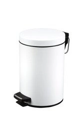 Badmülleimer 5 L aus Edelstahl, weiß