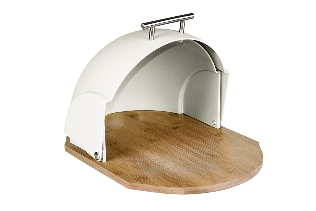 Brotkasten aus Bambusholz mit weißem Deckel Weiß || Schwarz | | metlex.de