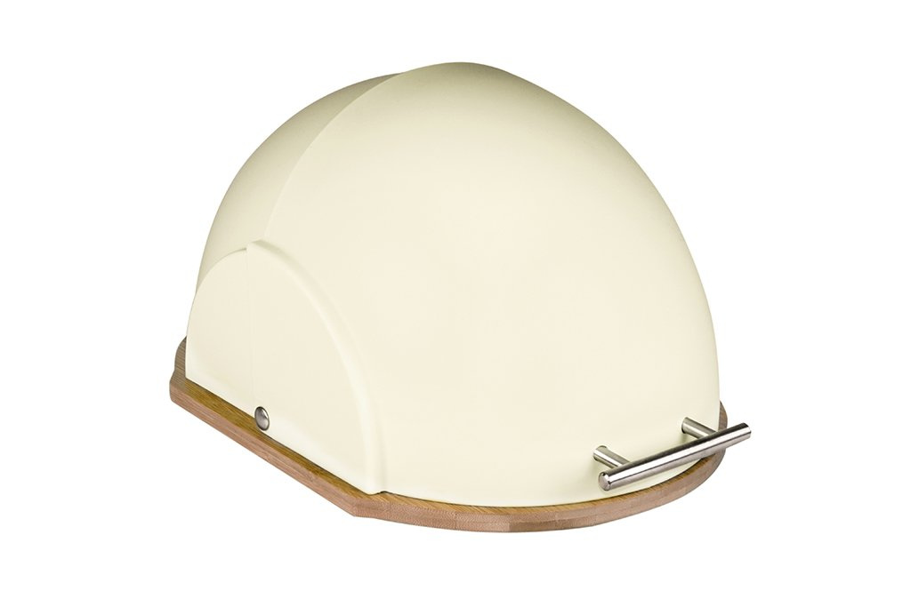 Brotkasten aus Bambusholz mit weißem Deckel Ecru || Schwarz