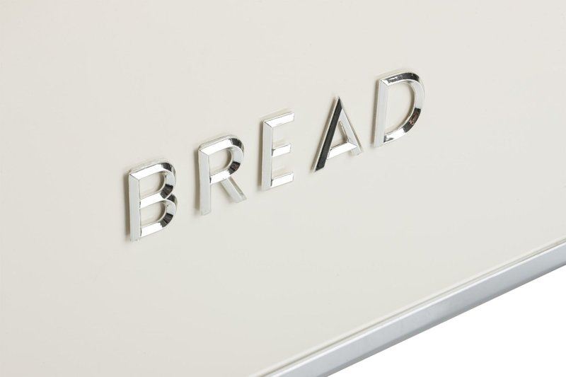 Brotkasten, Brotdose, Brotbox aus Metall Cremig