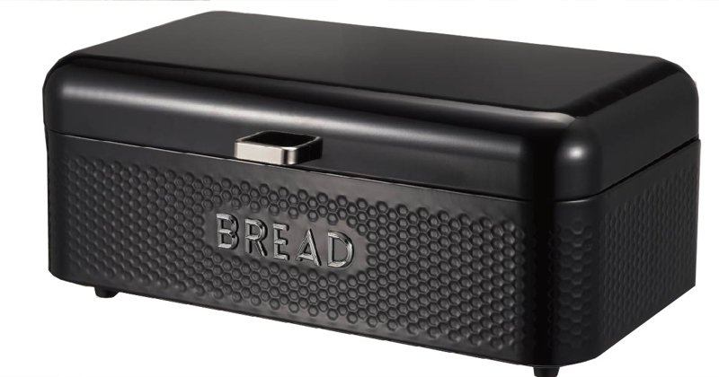 Brotkasten, Brotdose, Brotbox aus Metall schwarz