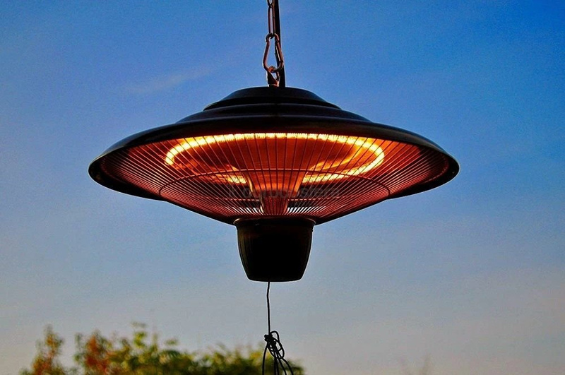  Deckenheizstrahler Heizpilz Sonnenschirm Heizung mit Kette 1500Watt Halogenstrahler Wärmestrahler